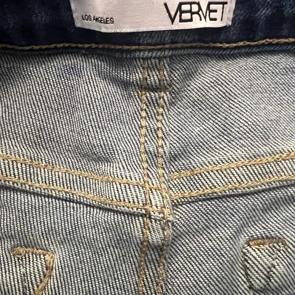 Vervet by Flying Monkey Distressed Jeans size 25 Fringe Ankles - Picture 3 of 7